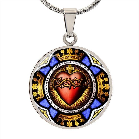 Sacred Heart of Jesus necklace medal pendant