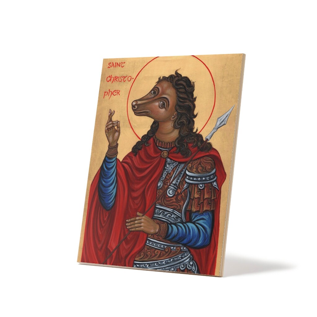 Dog Headed St Christopher Orthodox Icon Ceramic Tile, Patron Saint of ...