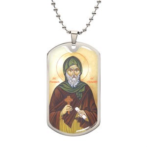St Finnian of Clonard icon dog tag necklace