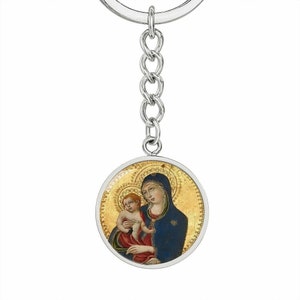 Mittelalterliche Madonna mit Kind als Schlüsselanhänger