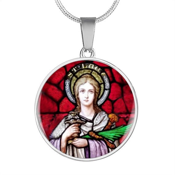 Saint Lucy Icon Necklace Pendant