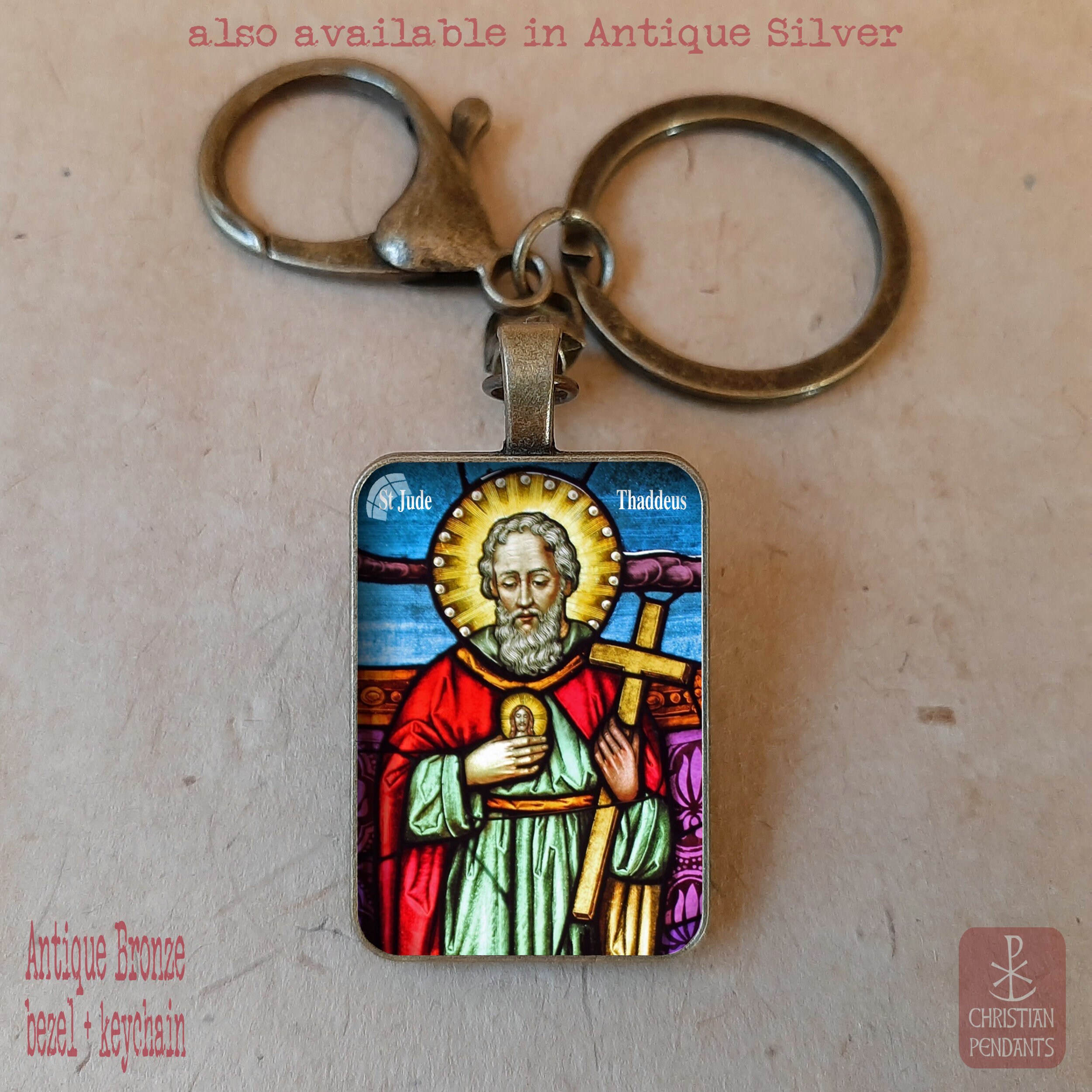 St Jude Medal Patron Saint Lost Causes Pendant Necklace / Vintage ...