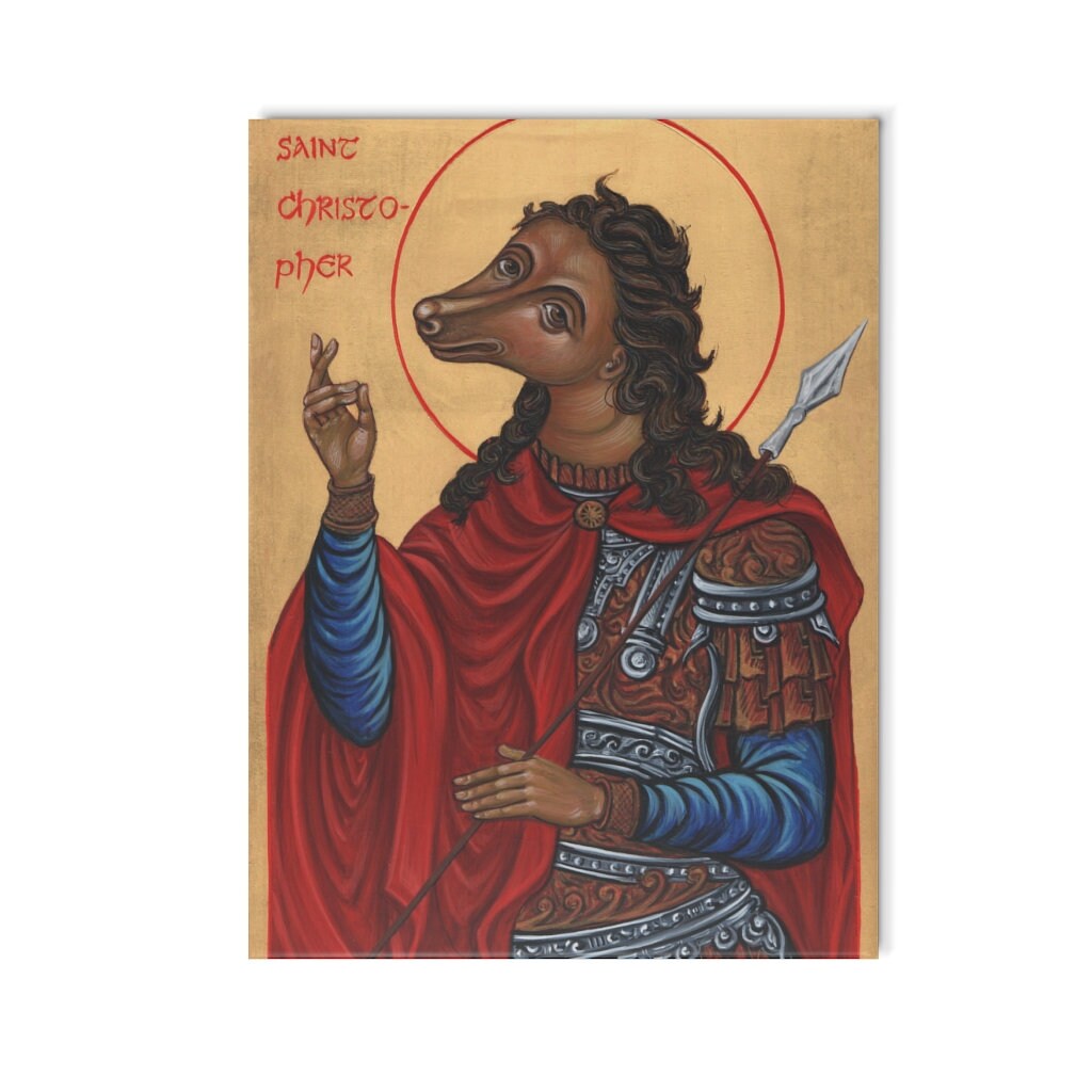Dog Headed St Christopher Orthodox Icon Ceramic Tile, Patron Saint of ...