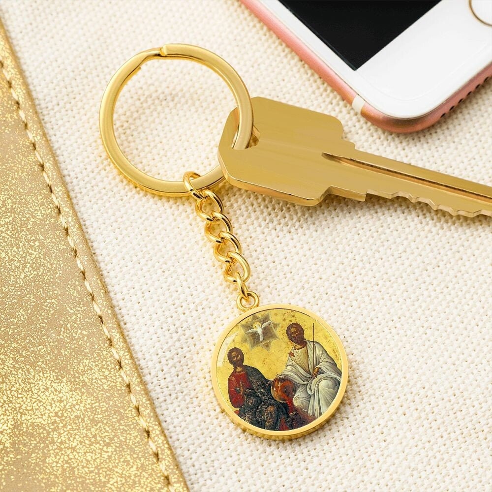 Holy Trinity Orthodox Icon Keychain - Etsy
