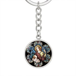 Guardian Angel medal keychain