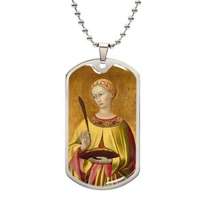 Saint Lucy Dog Tag military pendant necklace