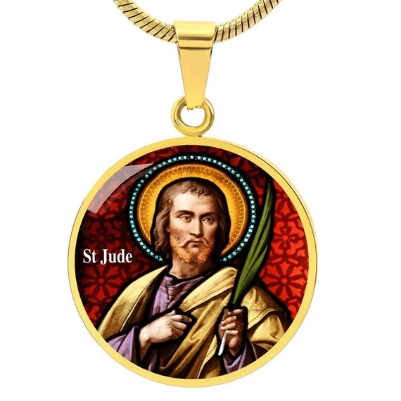 Saint Jude Pendant Necklace, Patron Saint of Lost Causes UK
