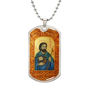 St Brendan Voyager icon dog tag necklace