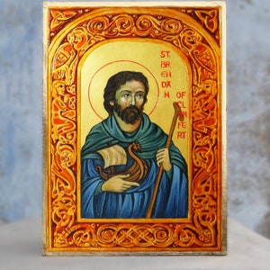 Icono ortodoxo de San Brendan el Navegante imagen 1