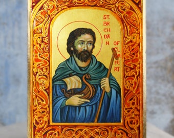 Icono ortodoxo de San Brendan el Navegante