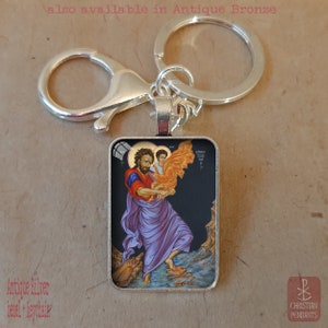 St Christopher keychain, St Christopher medal, St Christopher charm, Protection keychain, Drive Safe keychain, Travel keychain