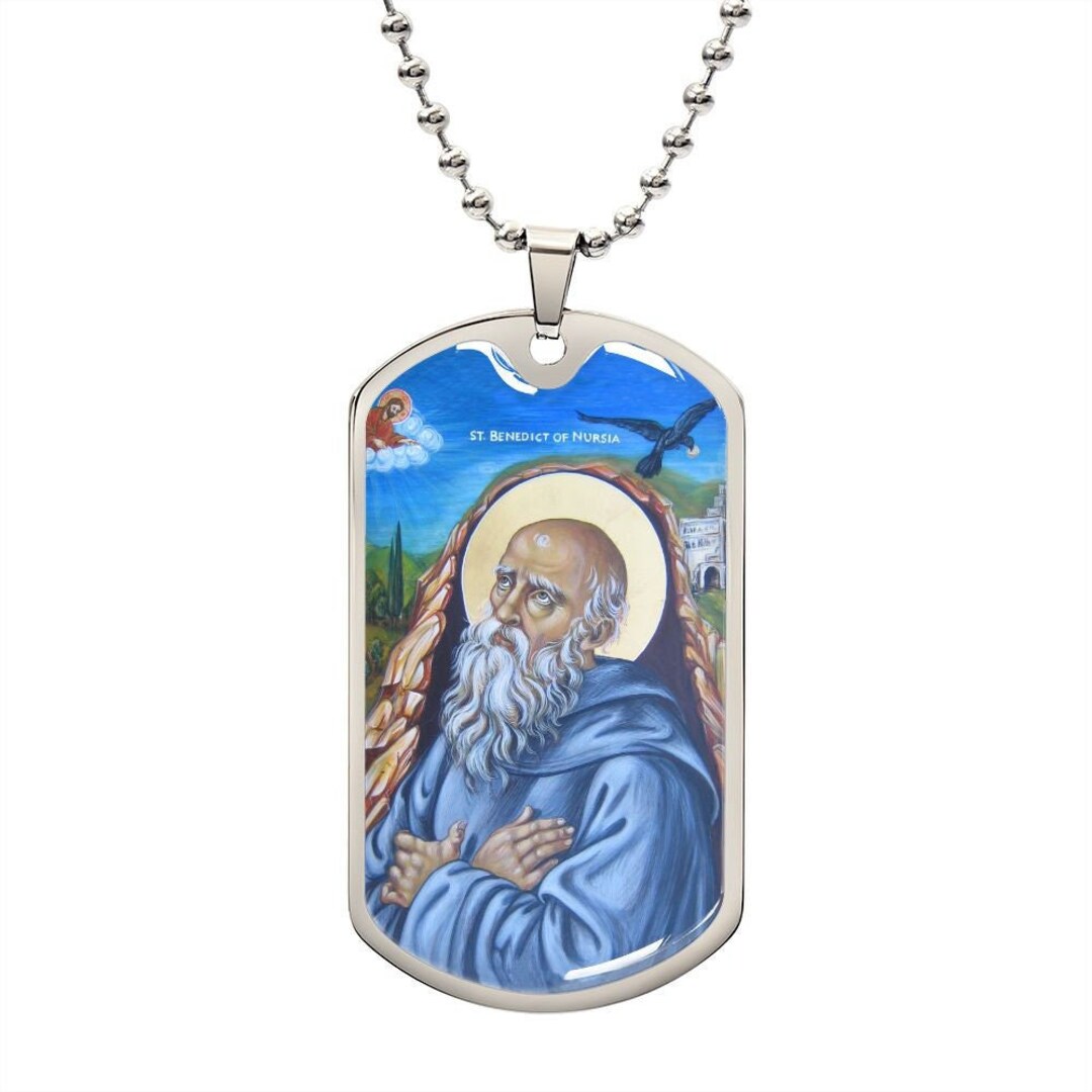 St Benedict of Nursia Medal Necklace Pendant - Etsy