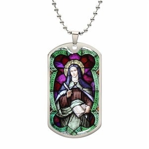 St Teresa of Avila dog tag necklace