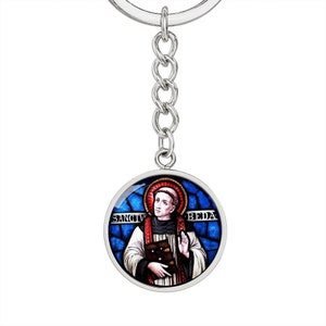 St Bede Venerable icon keychain