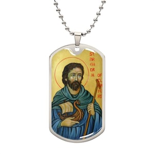 St Brendan the Navigator icon dog tag necklace