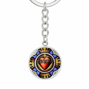 Sacred Heart of Jesus medal keychain