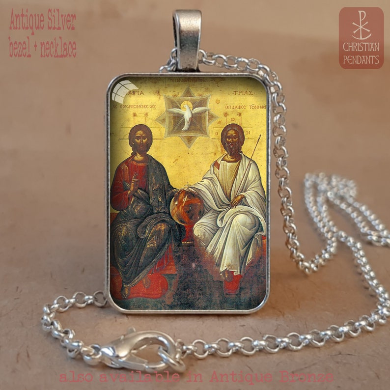 Holy Trinity Icon Pendant Necklace or Keychain Etsy