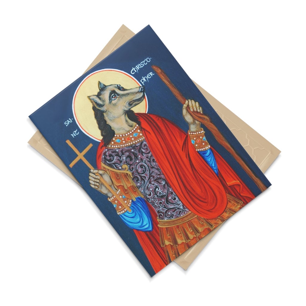 Dog Headed St Christopher Orthodox Icon Ceramic Tile (6x8'') - Patron ...