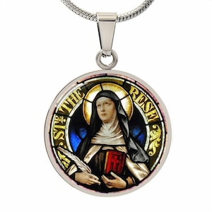 St Teresa of Avila medal necklace