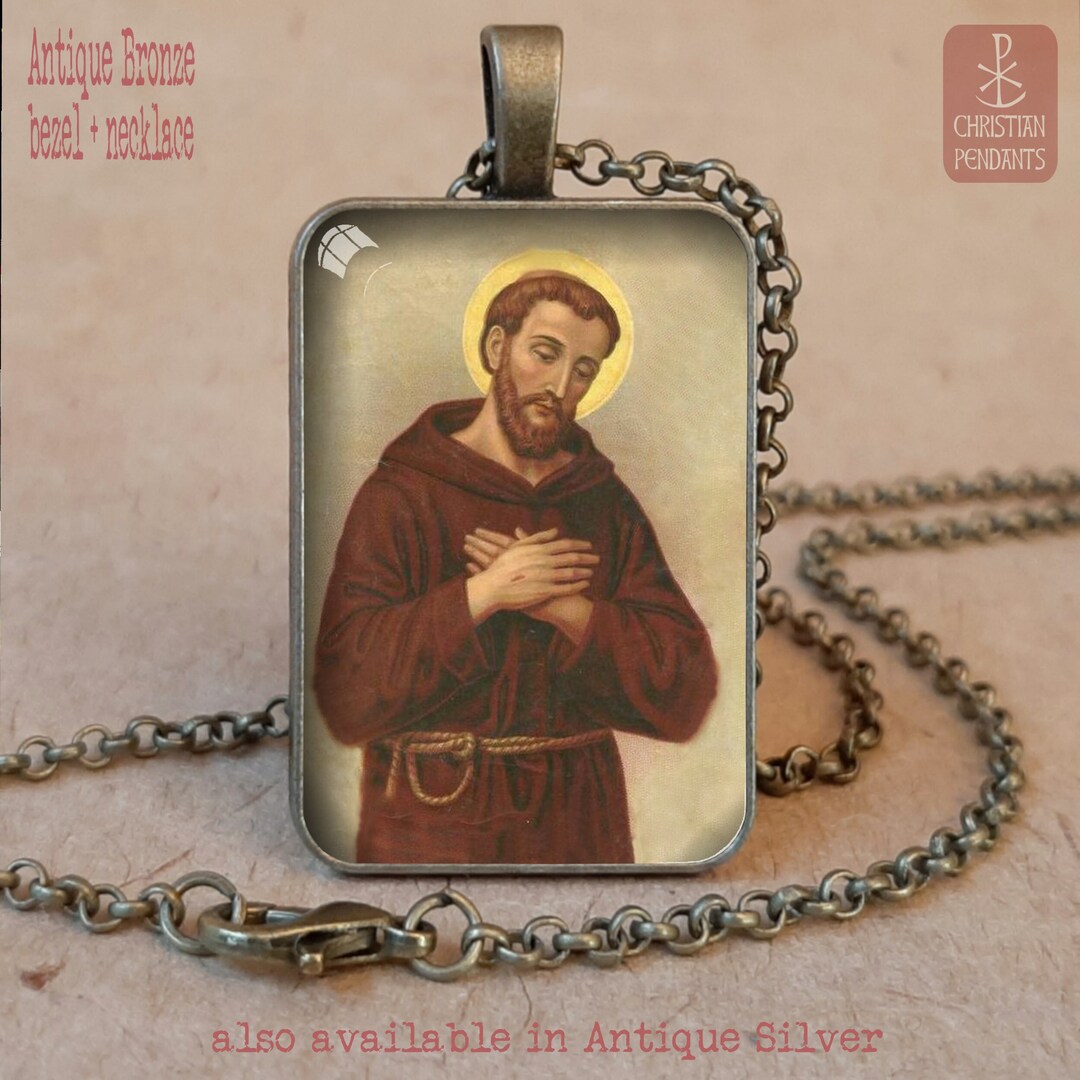 St Francis of Assisi Medal Pendant Necklace / Keychain - Etsy