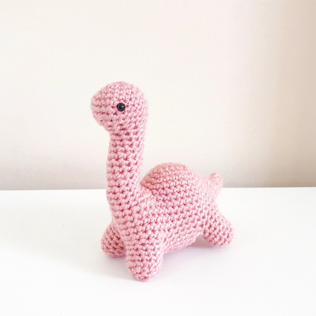 Pink Crochet Dinosaur Decoration, Crochet Decor, Crochet Dinosaur Gift ...