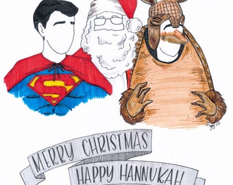 Friends Holiday Armadillo Christmas Card