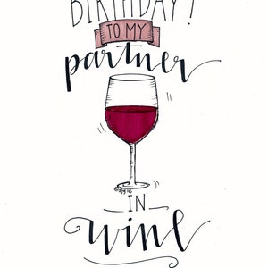 Tarjeta de cumpleaños Partner in Wine