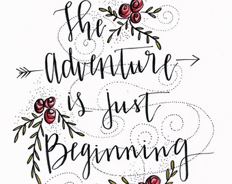 The Adventure is Just Beginning wedding card