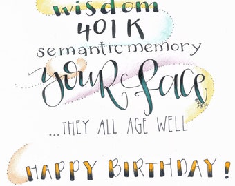 Things that Age Well birthday card