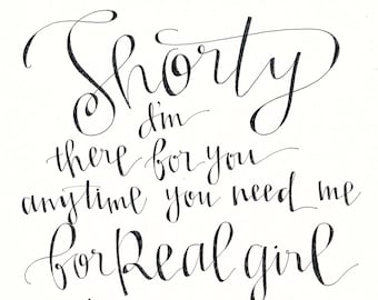 Shorty I'm there for you Card