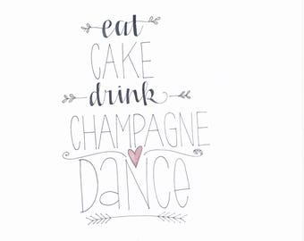 Eat Cake Wedding card/print