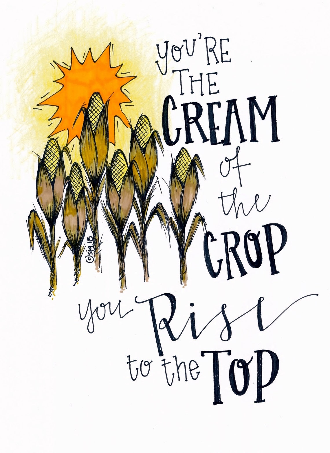 Cream of the Crop Greeting Card Etsy