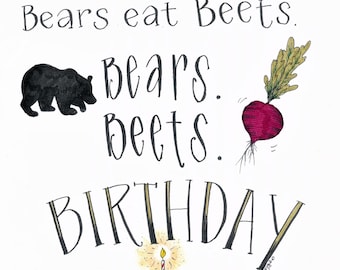 Bears Beets Birthday card