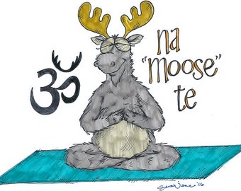 Na Moose Te Illustrated Art Print