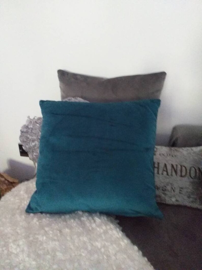 Velvet Cushion Covers. Stunning Teal Velvet Square or Bolster Etsy UK