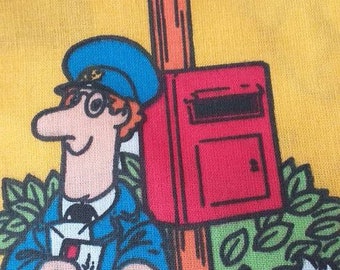 Postman Pat unused vintage  curtains and matching fabric. Lovely 1980s vintage fabric - Post Man Pat curtains 66" in width and 54" in drop x