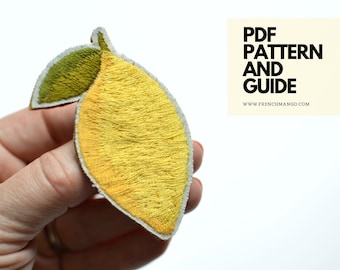 Lemon Embroidery Pattern/ DIY Embroidery Patch / Hand Embroidery Pattern Lemon/ DIY Embroidery Tutorial