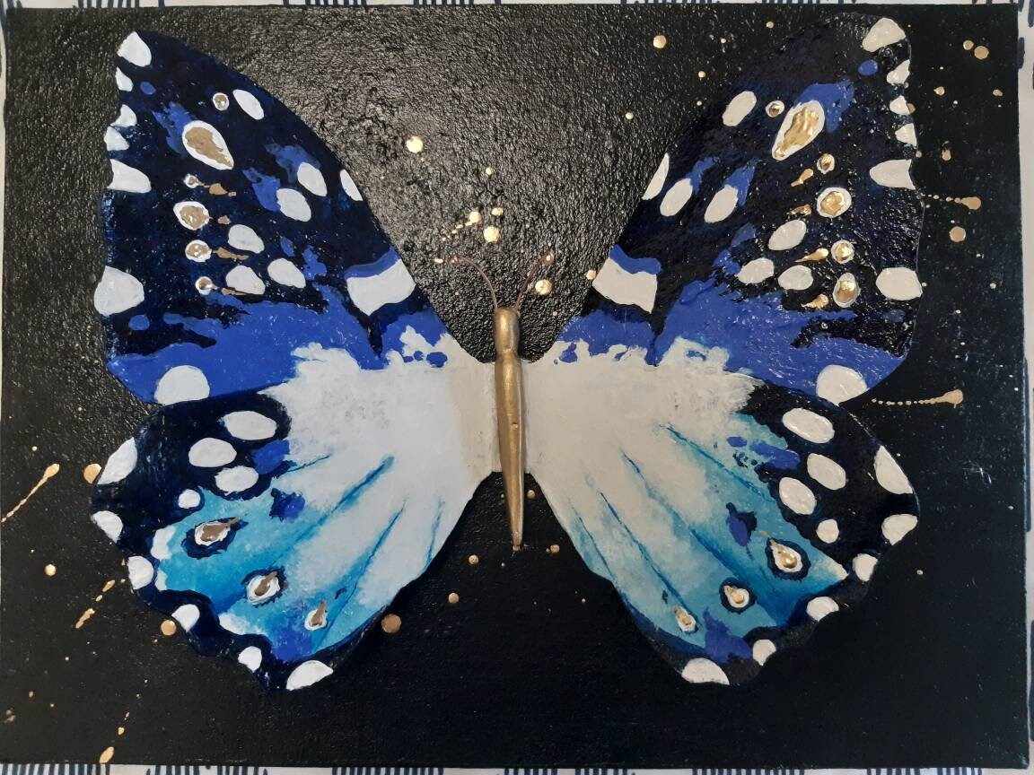 Download 3d Butterfly Painting On Canvas Butterfly Art Worbla Art Etsy