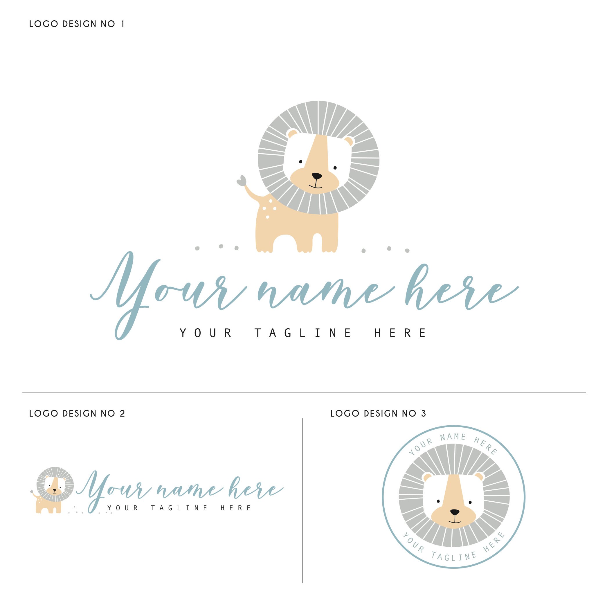Baby Lion Logo Design To Be Personalized With Your Texts And Etsy