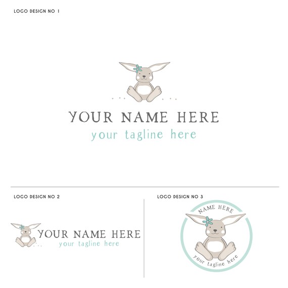Premade Baby Bunny Logo Design To Be Customised With Your Etsy