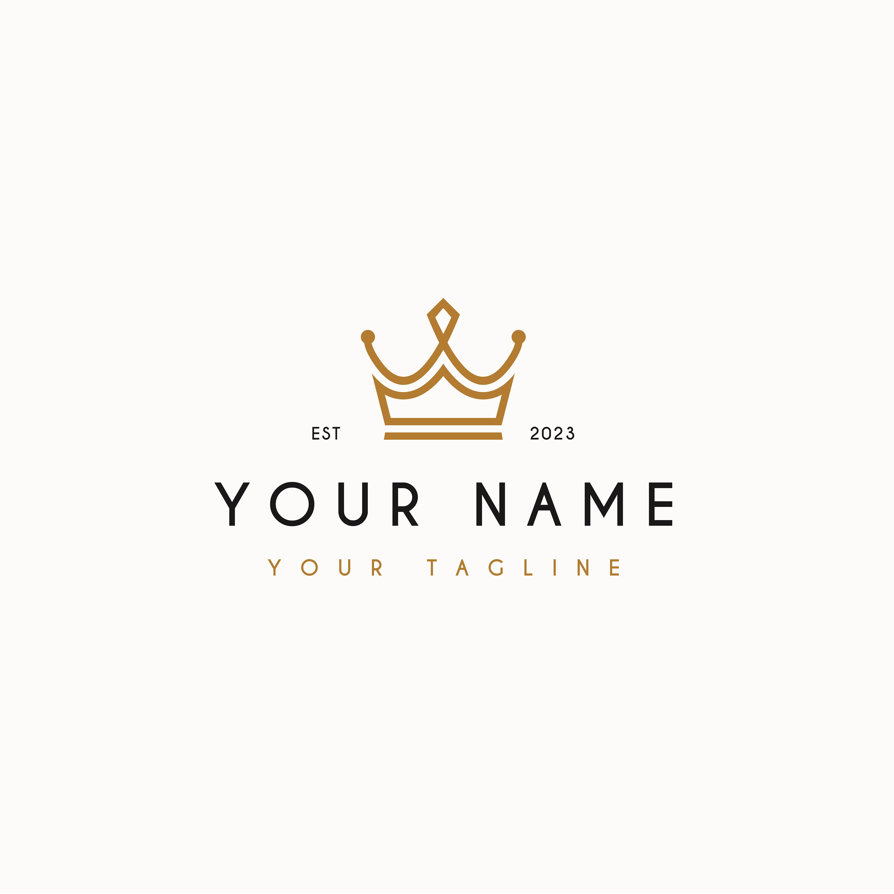 Modern Crown Logo Design to Be Personalized With Your Texts and Colors