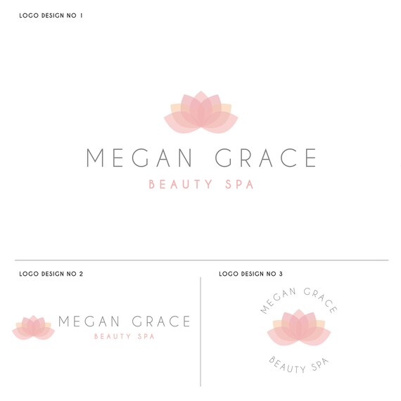 Lotus Flower Nature Logo Design To Be Personalized With Your Etsy