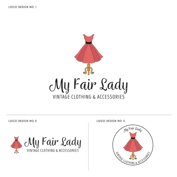 Dress Logo Design Seamstress Logo Couture Logo Dress Shop Etsy