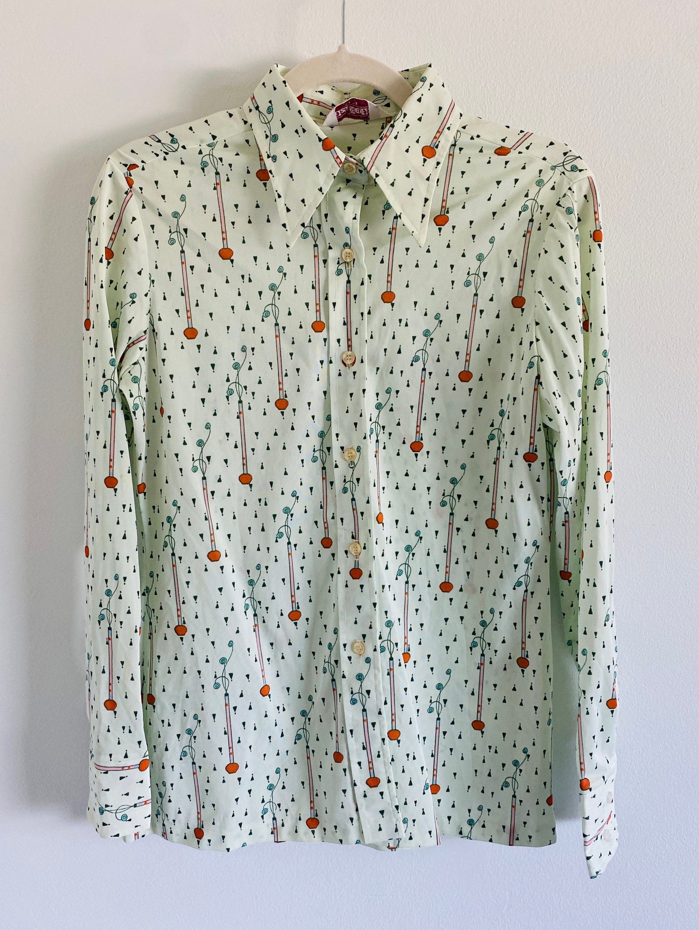 Vintage Circa 1970s ELLES BELLES Womens Long Sleeve Button