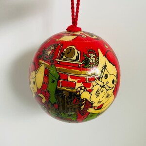 1980 Maus Weihnachtsschmuck von Kristmas Andenken Grün Rot Gelb Weihnachtsszene Plätzchen Baum