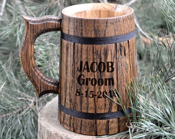 Set of 11 Groomsmen Gifts, Groomsman Gift, Personalized Beer Mugs, Personalized gifts for Wedding Party, Best men gift - Tankards 29oz