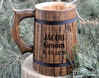 Groomsmen Gift Set, Personalized Wooden Mug, Wooden Mugs Wooden Groomsmen Gift, Groomsmen Gift, Best Man Gift, Mens Gift 20oz