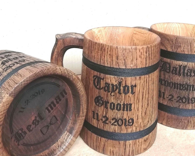 Custom Engraved Beer Mug Wooden Mug Wooden Beer Mug Gift Idea Etsy UK