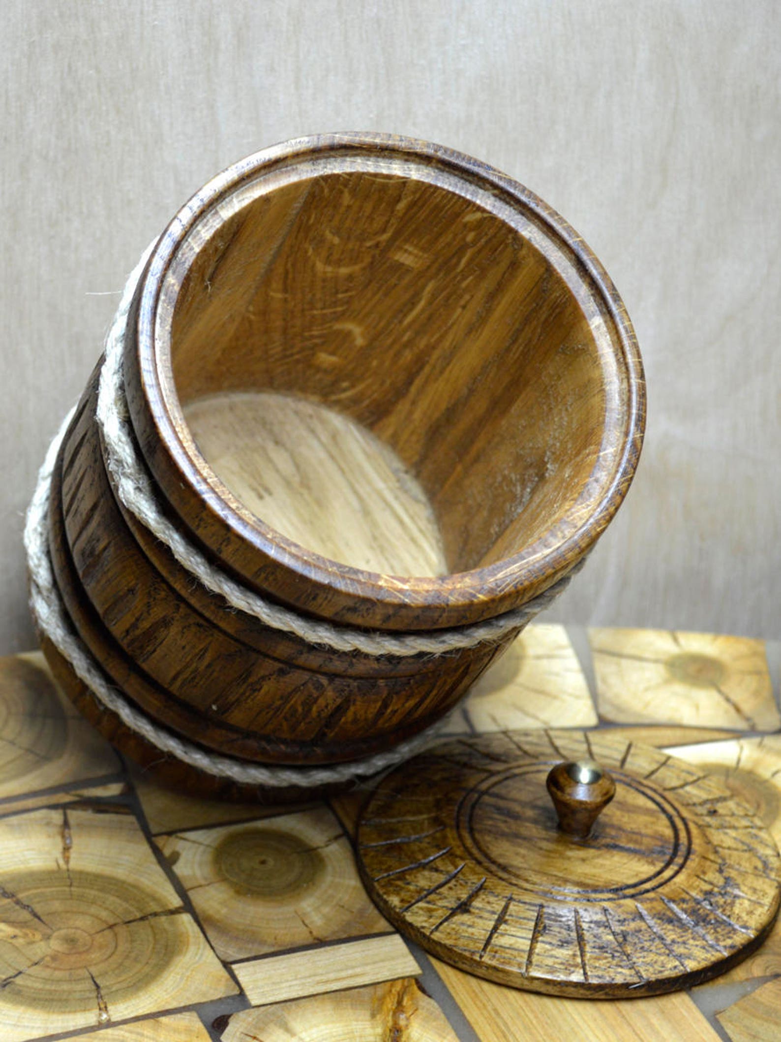 Gift for Mam Rustic Wooden Pot With Lid for Bulk Products Etsy