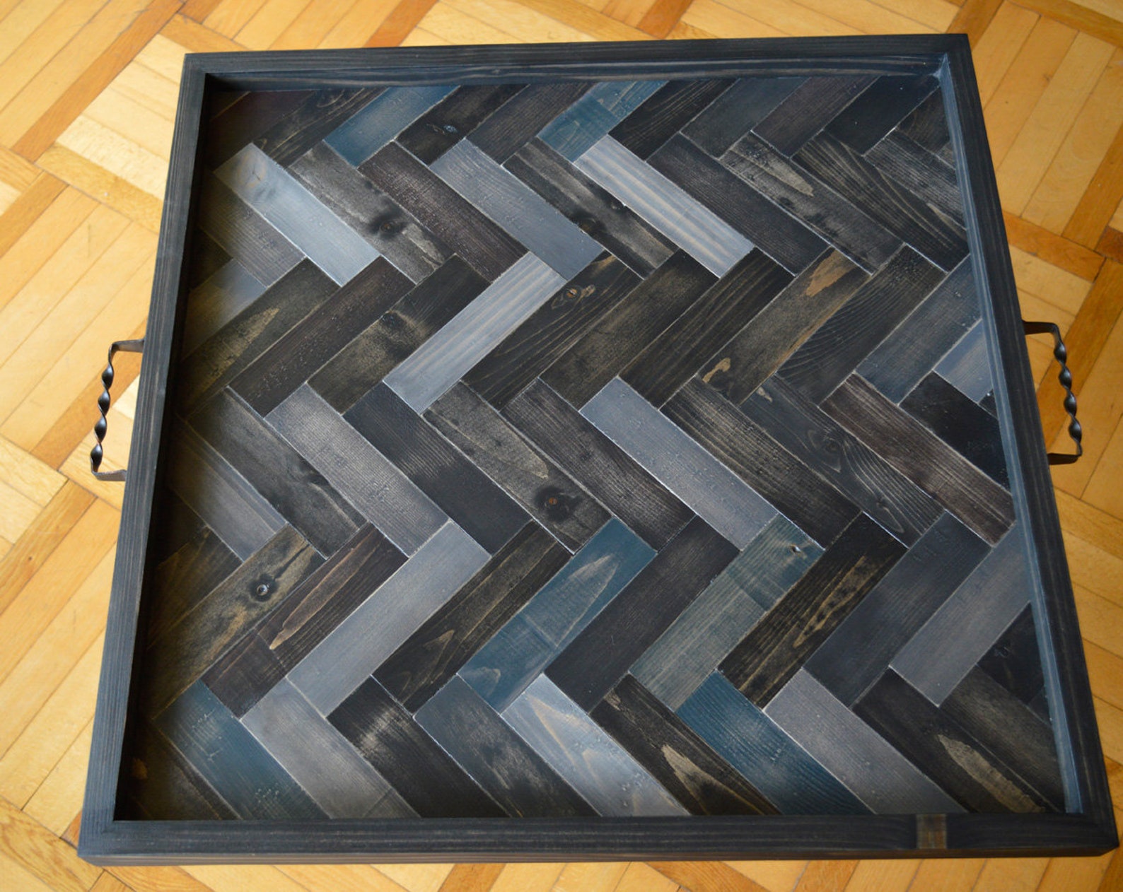 Square Ottoman Tray Large Tray Coffee Table Tray Rustic Home Etsy